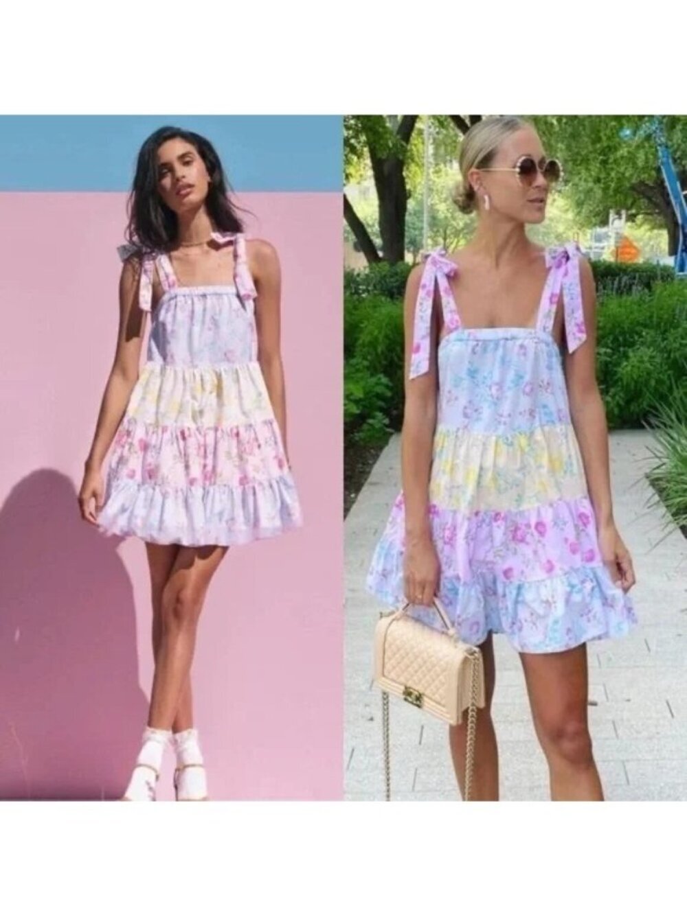 NWT LoveShackFancy Target Jeanne Tie Strap Floral Tiered Dress Large L Womens